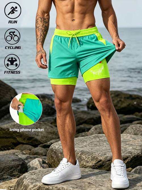 mens quick dry swim trunks solid color lightweight beach shorts for swimming surfing gym travel machine washable polyester mens swim shorts with lining for summer beachwear adjustable waistband for