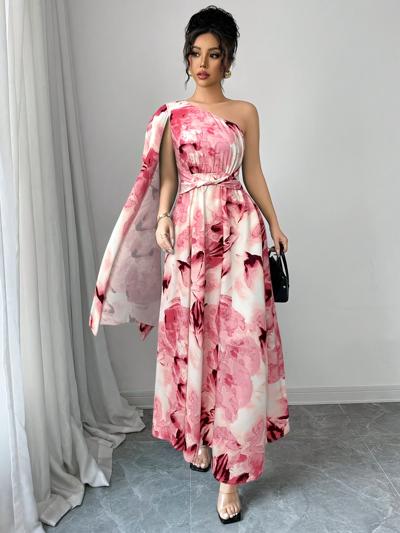 strapless open back dress Couture & Ornate One Shoulder Sleeveless Side Slit Ruched Party Prom Dress, As Picture / 12 main image 0