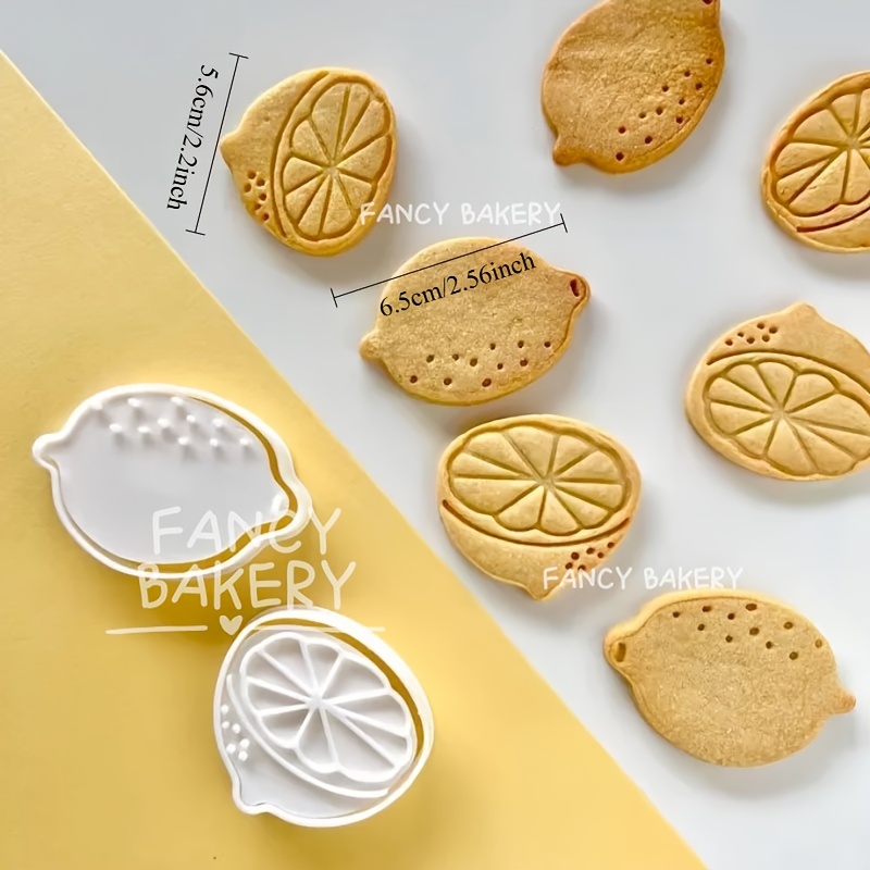 Image of 2pcs Lemon-shaped Cookie Cutter Mold - Plastic Lemon & Biscuit Mould With Lemon For Fondant Cake Decorating, Lemon Pies, Baking Tools For ' Parties, Christmas Treats