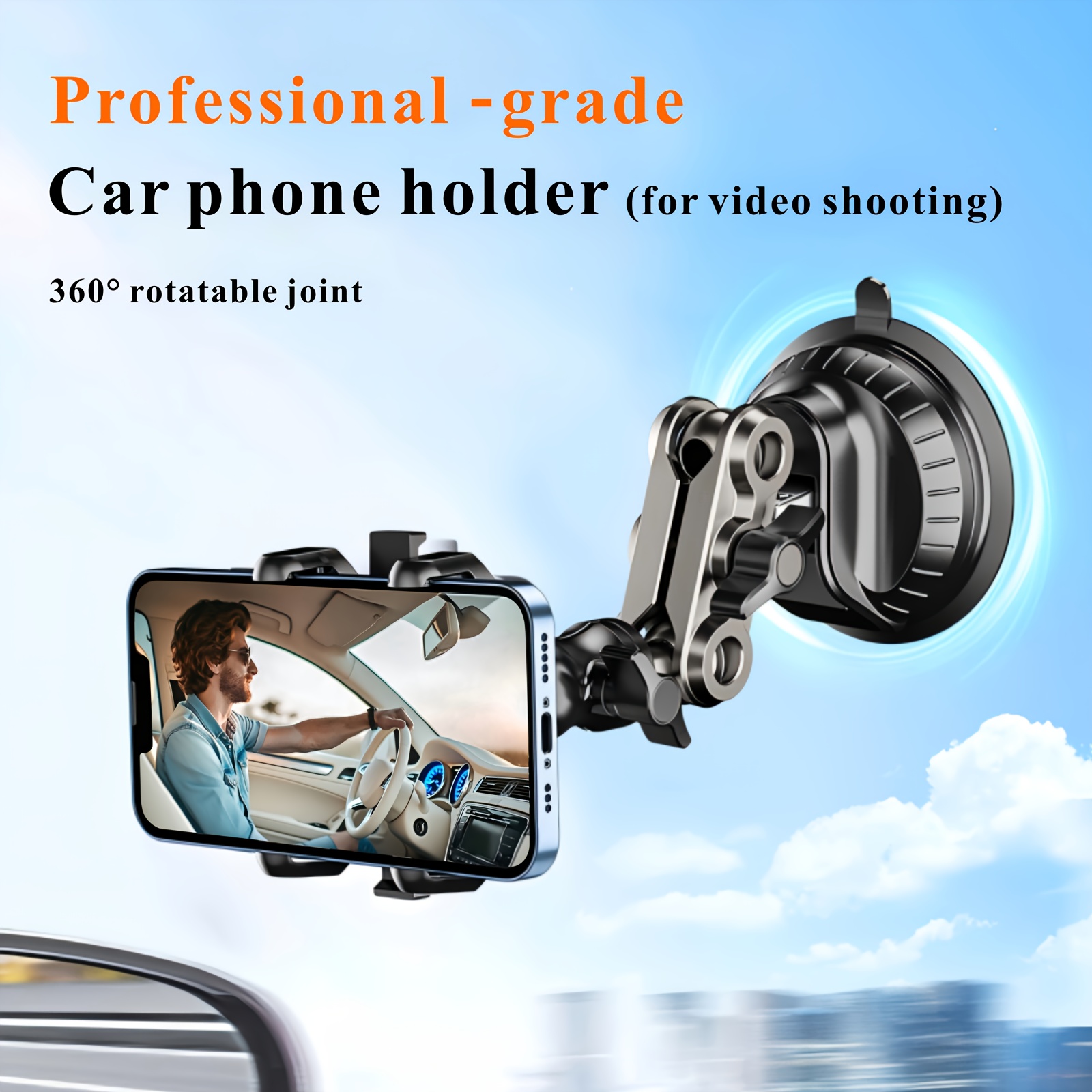 Supporto Universale Per Cellulare Auto - Rotazione 360&deg; Per Specchietto Retrovisore O Sedile