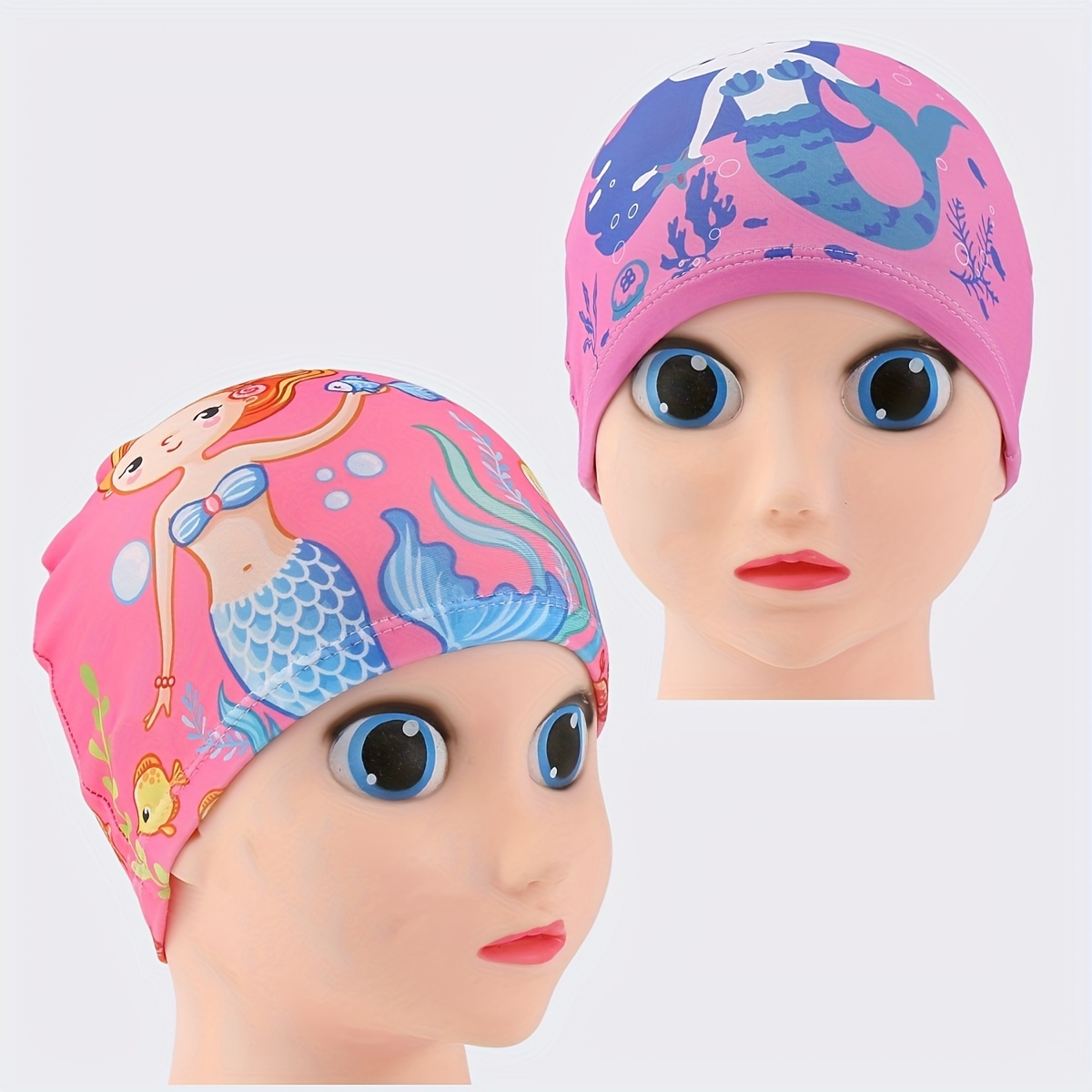 Image of New Swim Cap, Non-slip Ear Protection Cute Swimming Cap, Elastic Swimming Hat For Outdoor Sports, Unisex For Boys And Girls