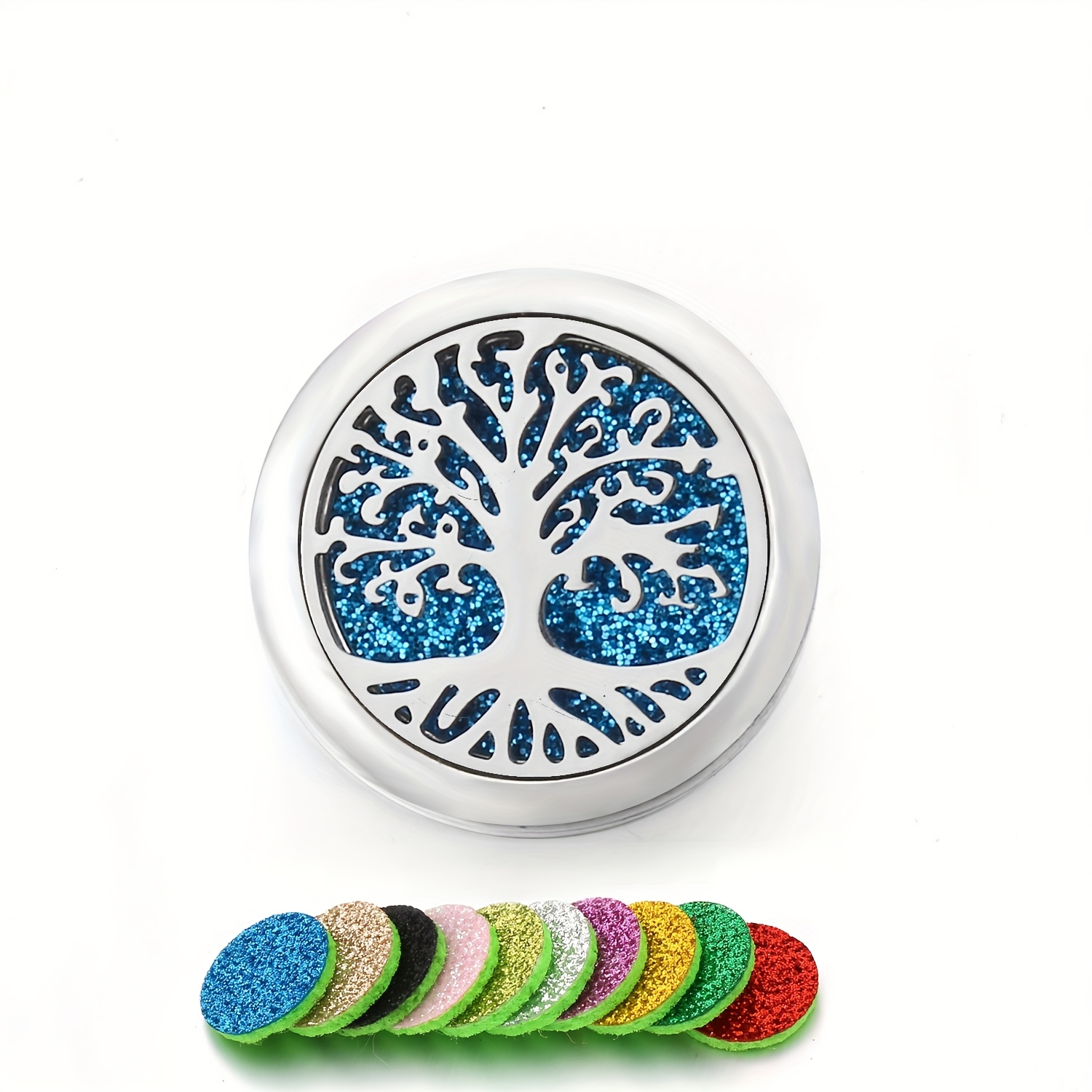 Ywli 1 Set Stainless Steel Brooch Badge Essential Oil Diffuser Brooch Jewelry With 10 Replacement Pads