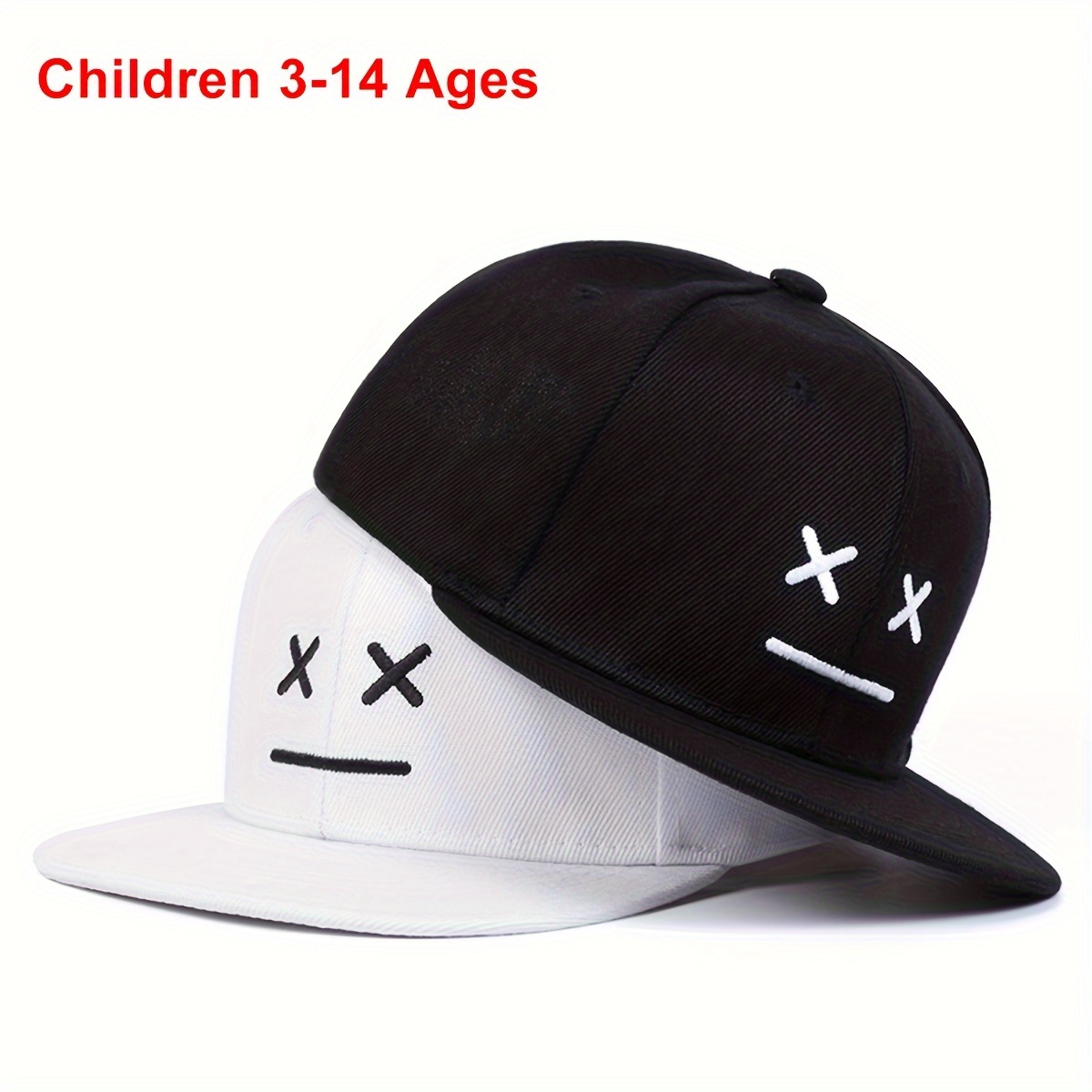 

1 Boys' Face Embroidered Baseball Cap - Adjustable, Sun-protective & Washable Polyester, Ideal For Spring/summer Outdoor Activities & Beach Vacations