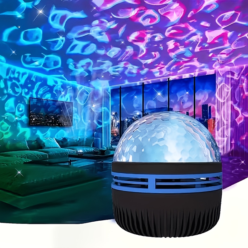 room decoration ripple wave projection light usb powered remote adjustable ceiling atmosphere light suitable as bedroom night light holiday gift mood lighting party decoration usb powered no   Product details 0