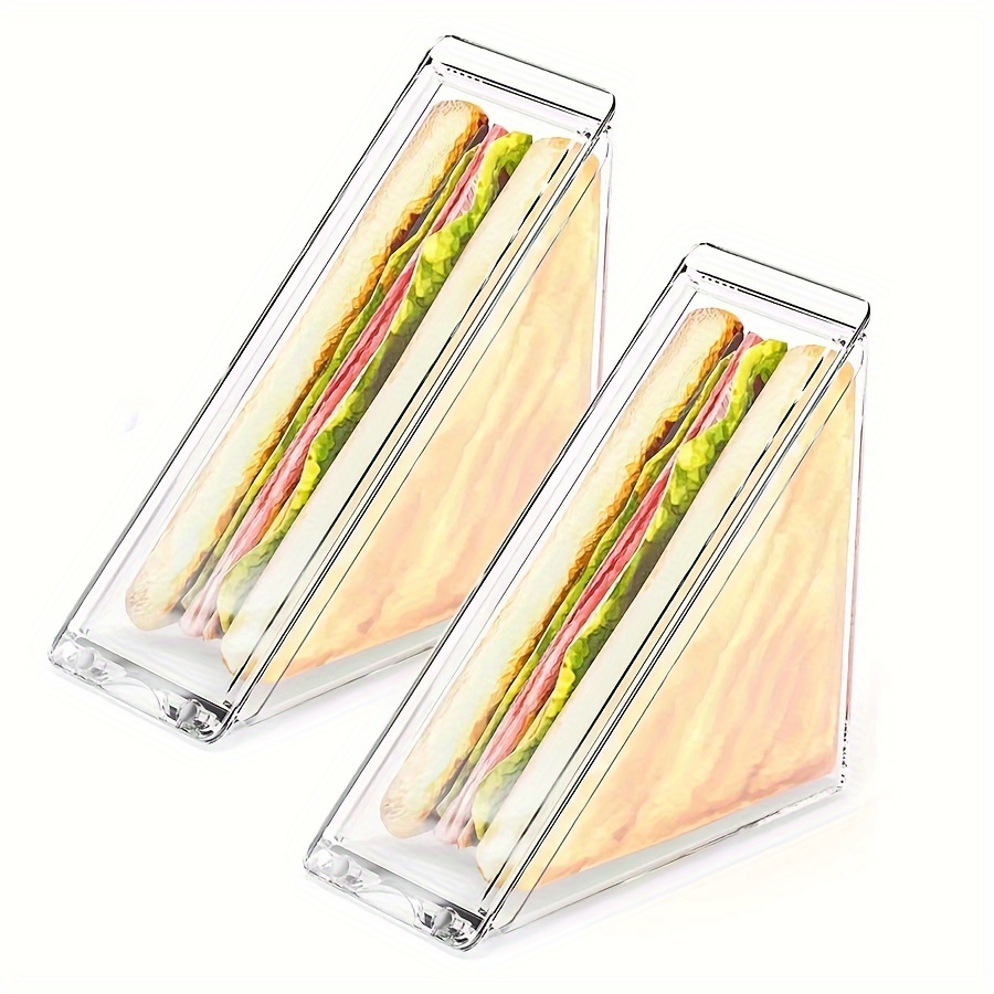 

2 Pack/1 Pack Kitchen Magnetic Triangle Plastic Sandwich Fresh-keeping Storage Box Reusable Sandwich Box Washable Sandwich Fresh-keeping Box