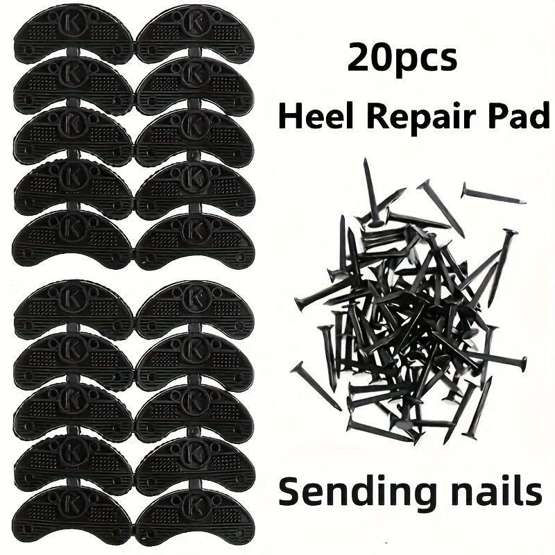 E-shop 20 Stück Sohlenreparaturset, Verschleißfeste Gummisohle Reparaturpad und Nagel Verschleißfester Gummirückensohle Kleber, Sportschuhe,