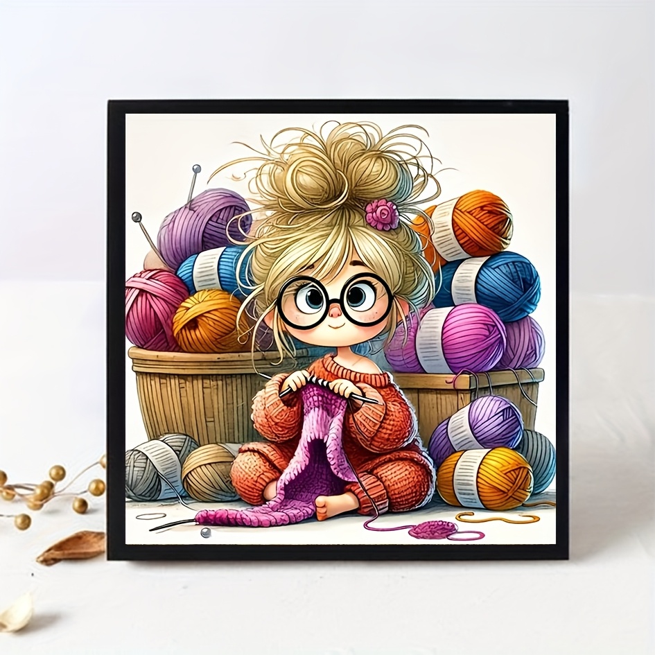 Image of Diy 5d Painting - Knitting A Sweater, Frameless Canvas Art, Coverage Craft. Diamond Painting Is A Handmade Art Suitable For Beginner Hobbyists, And Serves As A Decorative Art Piece