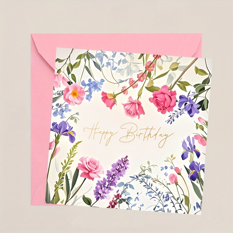 Premium Square Birthday Card, Suitable For Sending Cards To Wives, Husbands, And Girlfriends