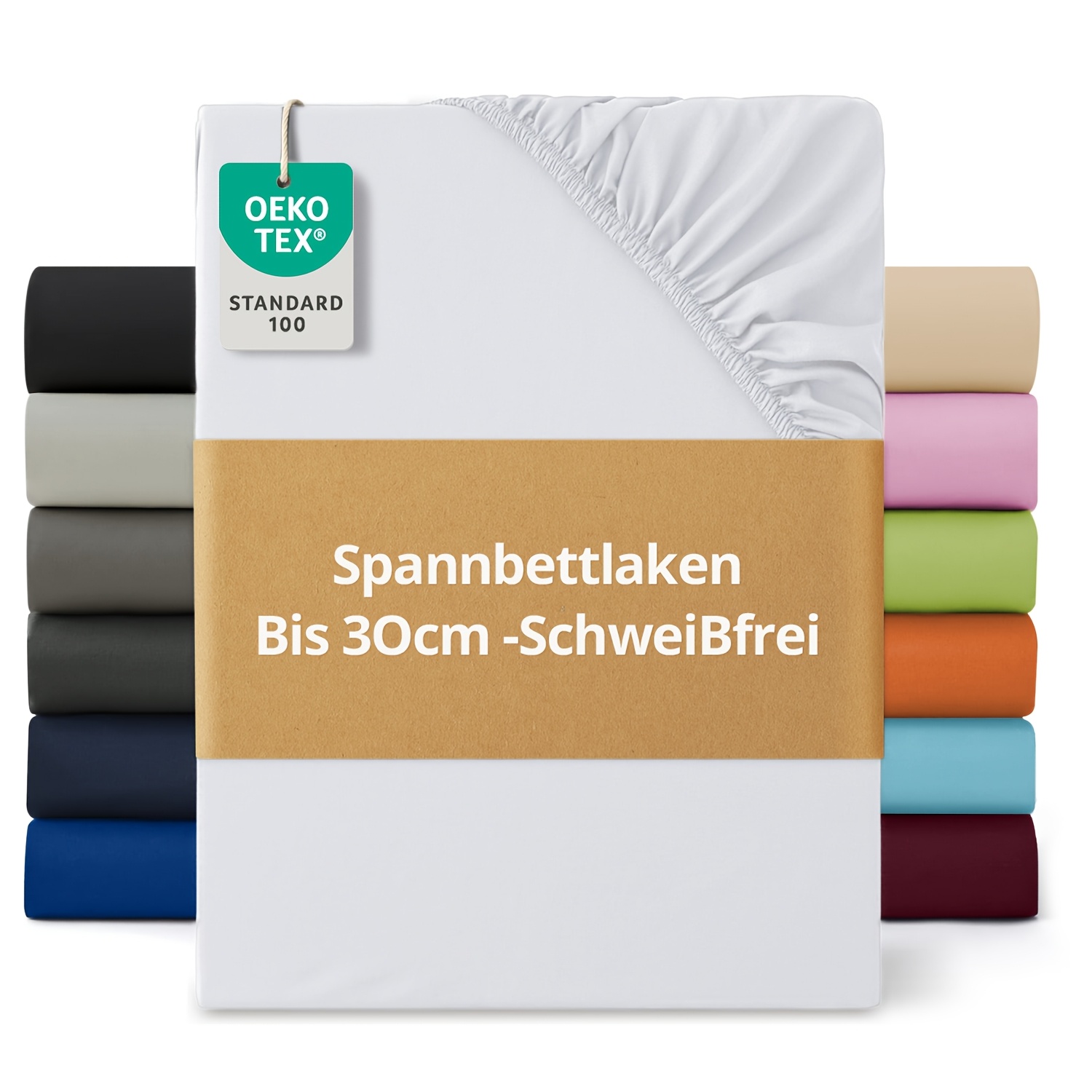 TEMU 1pc Blend Jersey Fitted Sheet, Fitted Sheet With Elastic Corners, Hypoallergenic, Breathable Bed Sheet For Mattresses, Toppers, And Box Suitable