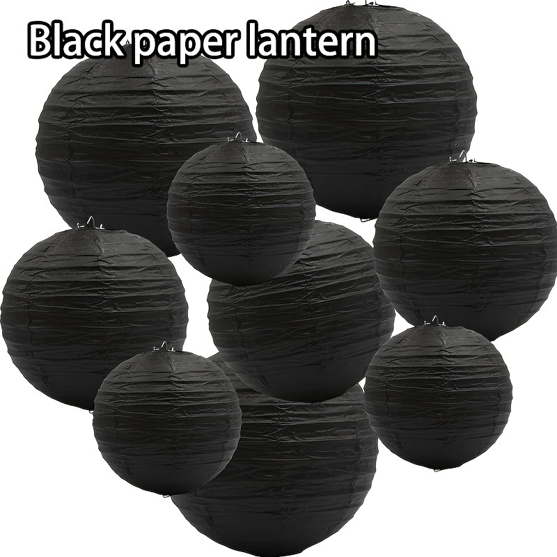 

Black Paper Lanterns 9-pack – Versatile Party Decorations For Bachelor Party, Graduation, & More – 12", 10", 8" Assorted Sizes For Events & Celebrations – Durable, Easy To Hang & Reusable