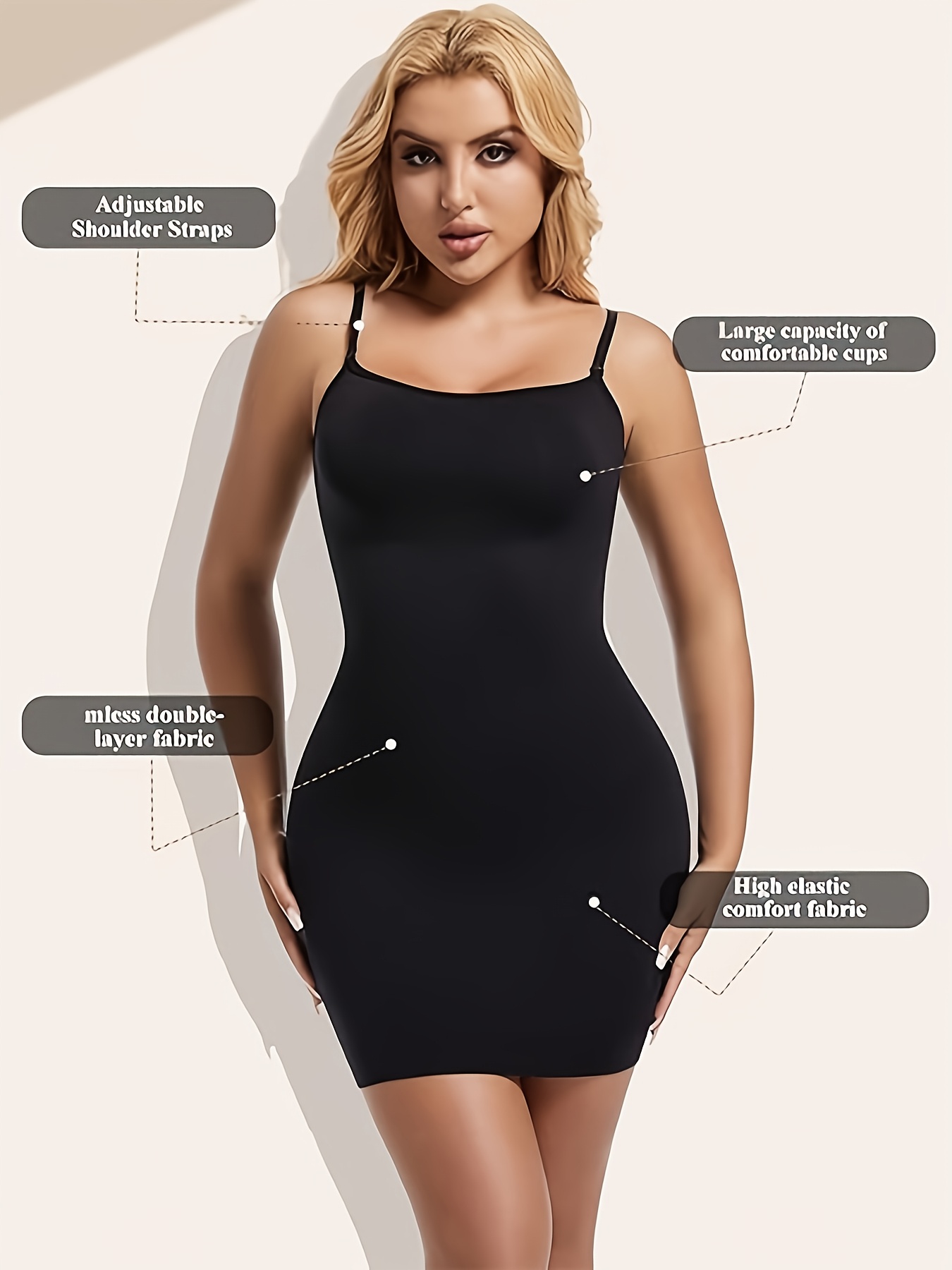 shapewear slips women dresses tummy control full slip dress - Temu