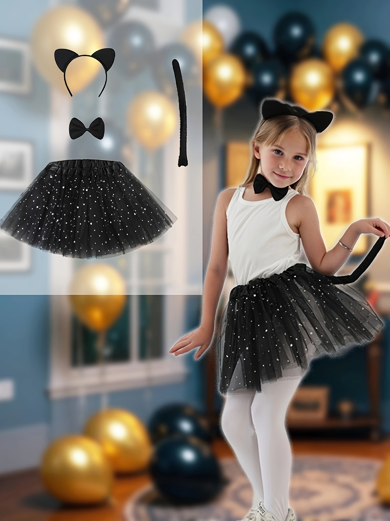 adorable black cat tutu costume set girls 8y Temu