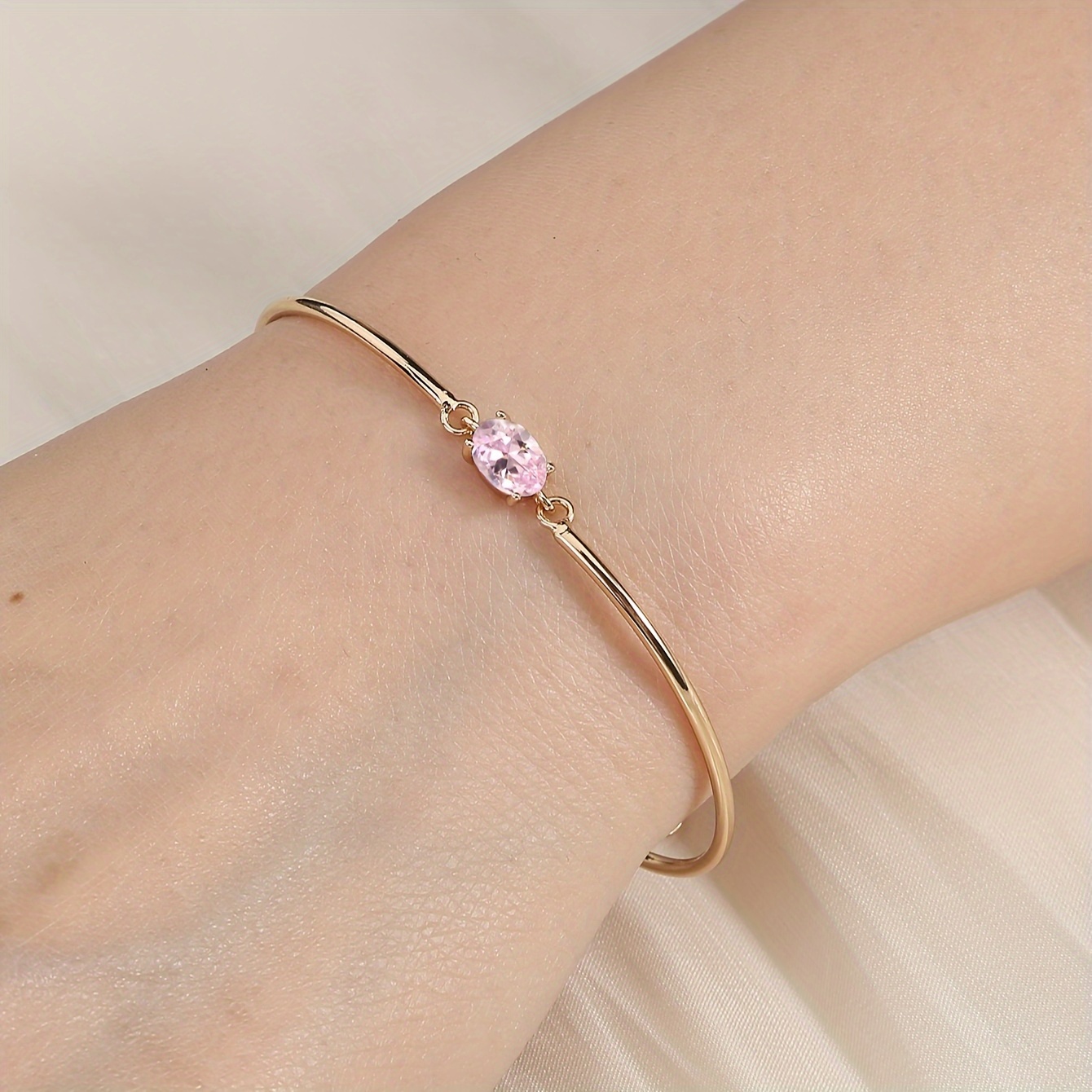 Copper Oval Zirconia Bracelet Classic Style
