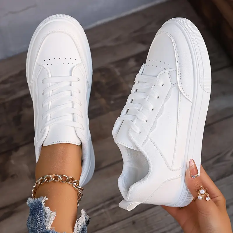 eleganti sneakers bianche donna punta scarpe Temu Italy