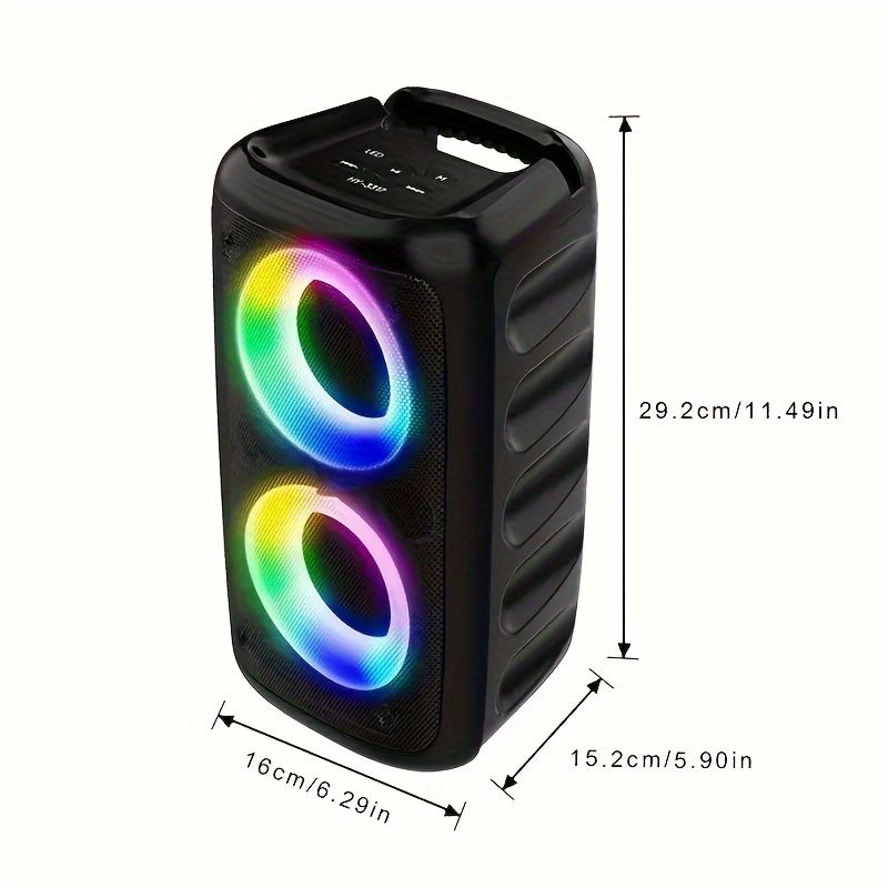 hy 3317 wireless speaker with subwoofer large boombox speaker stereo speaker outdoor wireless speaker for parties with   lights supports wireless tws tf aux mic details 1