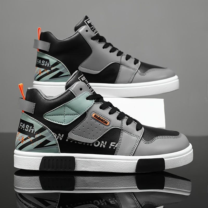 Zapatillas de skate de media caña con bloques de color a la moda para hombre, con una suela suave, duradera y ligera, perfectas para deportes y running. Zapatillas casuales de moda que son cómodas e ideales para primavera y otoño.