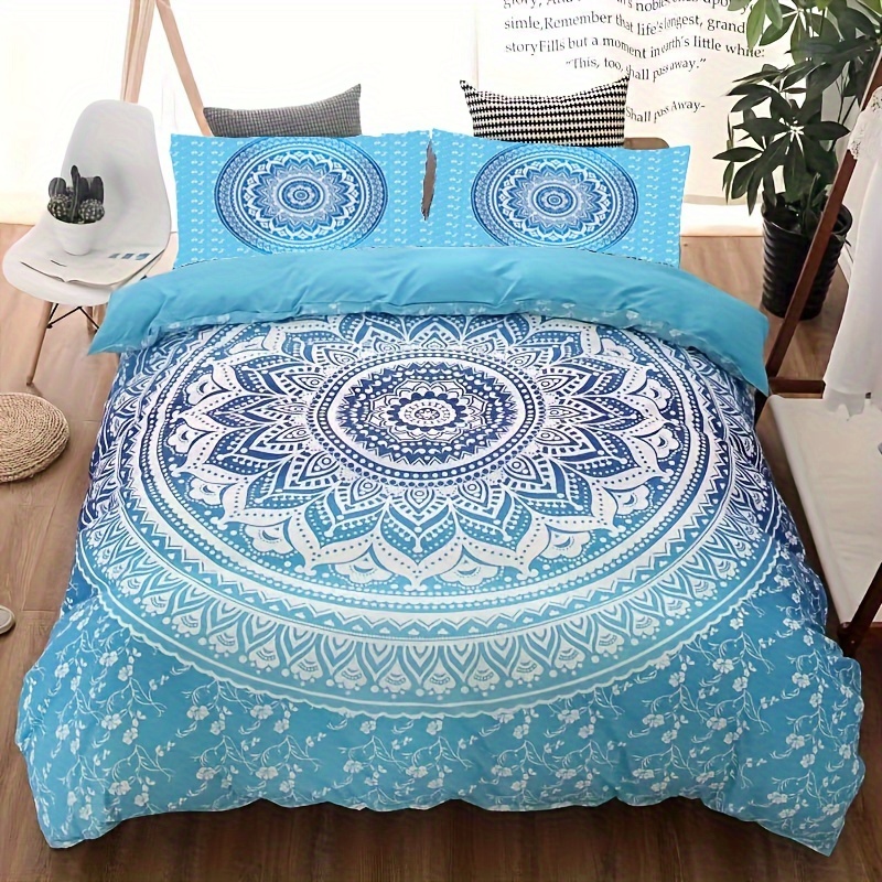 

3pcs Duvet Cover Set, Activated Dispersed Print Boho Pattern Bedding Set, Soft Comfortable Duvet Cover, For Bedroom, Guest Room (1*duvet Cover + 2*pillowcase, Without Core)