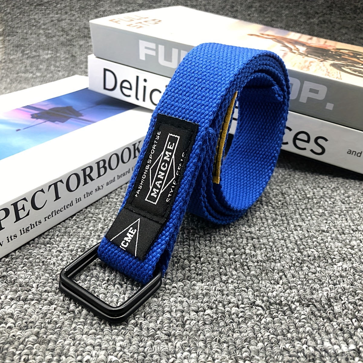 Canvas Braided Belt Double Ring Buckle Canvas Belt