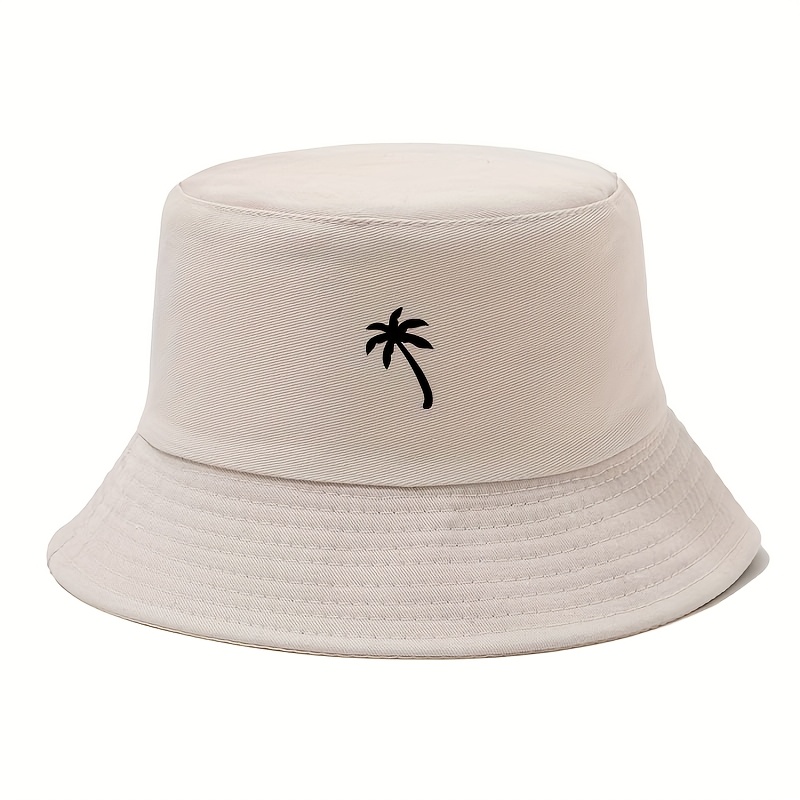 TEMU A Foldable Palm Tree Print Bucket Hat, Stylish And Versatile With Multiple Colors Available, Suitable For Men And Women, Outdoor Sports, Travel,