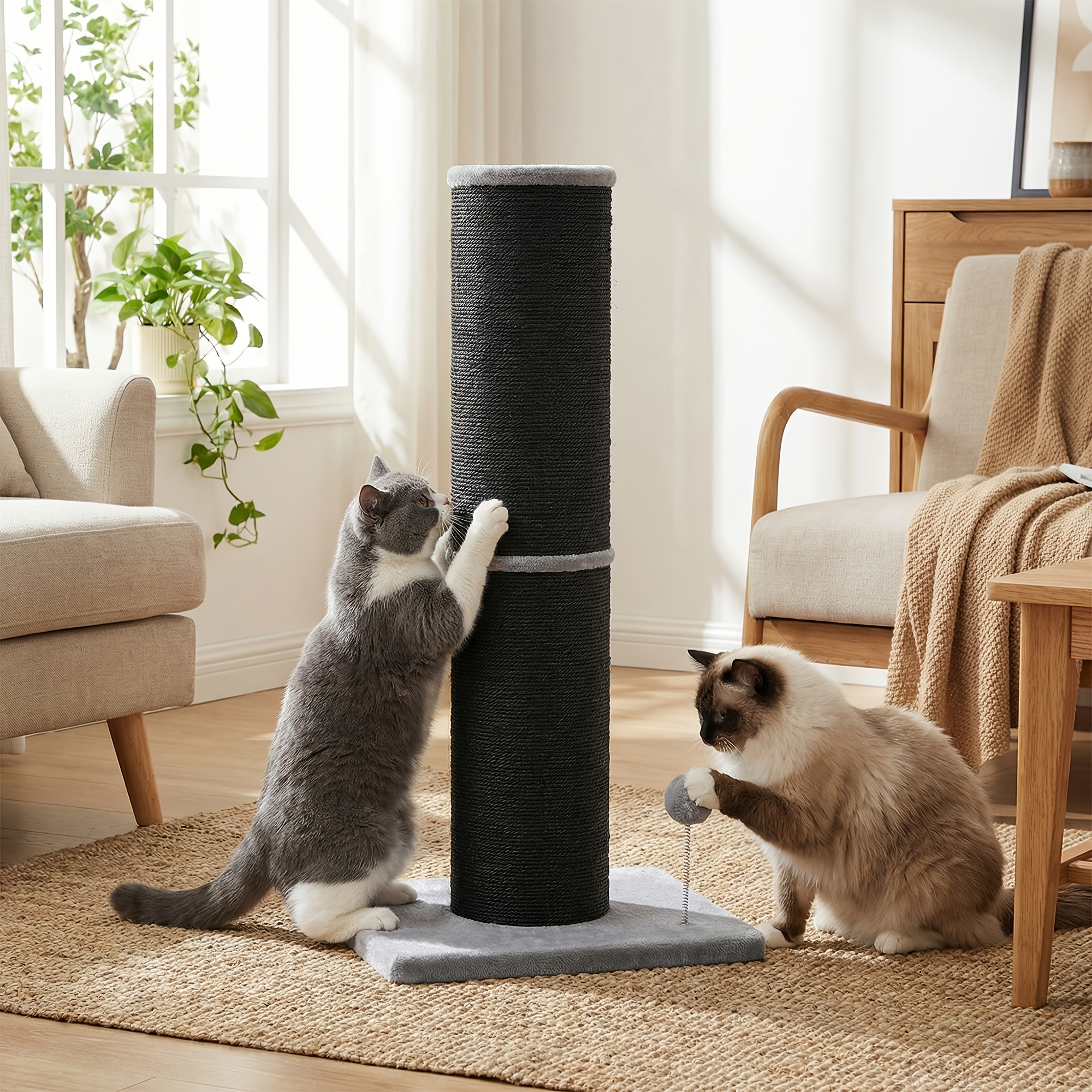 Image of Cat Tree, 17cm Thick Trunk, Cat Tree, Sisal Trunk, With Plush Ball And Bell