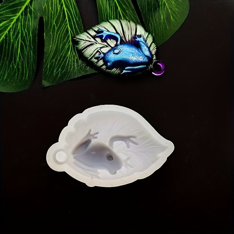 1pc Silicone Frog Keychain Mold, 3d For Lotus Leaf Pendant Casting Mold For Diy Resin Jewelry Making, Irregular Shape Craft Mold