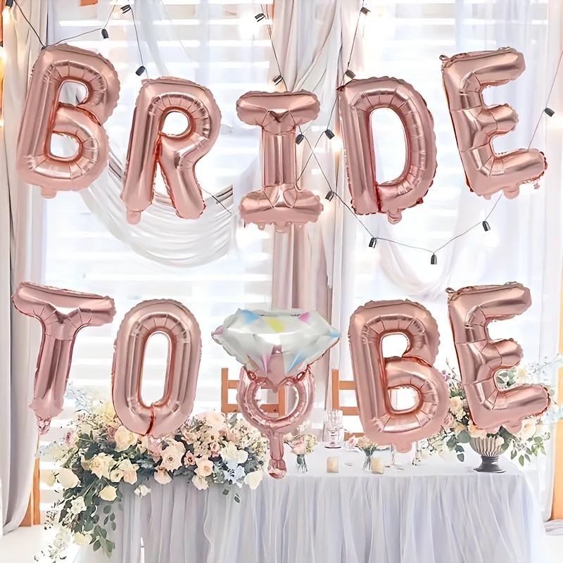 

1 Set Of 10pcs Bride To Be Aluminum Foil Balloons, Wedding Valentine's Day Bachelorette Party Balloons, Bride-to-be Balloons, Photo Props Eid Al-adha Mubarak