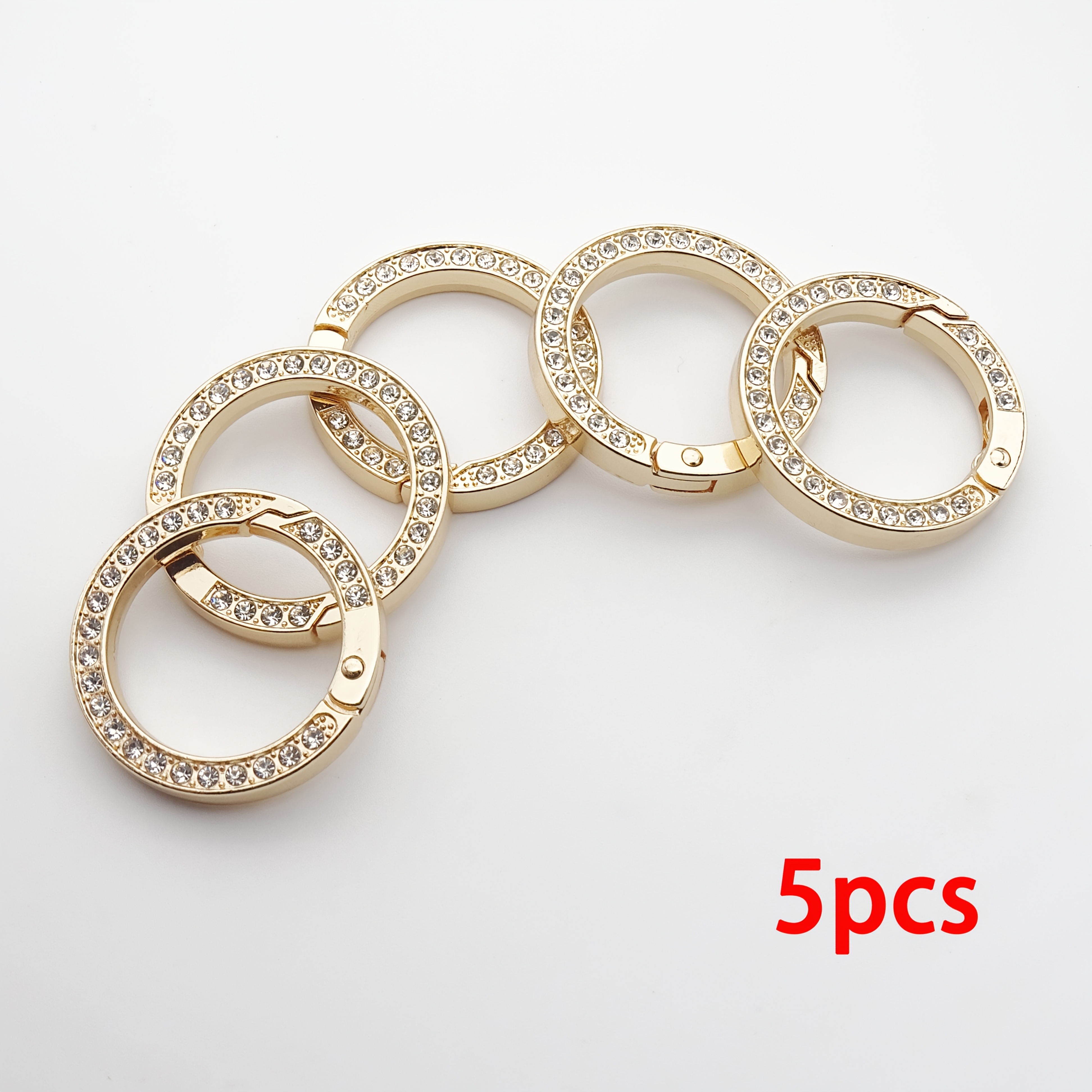 5pcs Alloy Metal Spring O-ring, Round Fast Keychain Additions, Used For Bags, Wallets, Handbags, Wallet Making, Car Keychains, Wallet Making, Diy Wallet Making