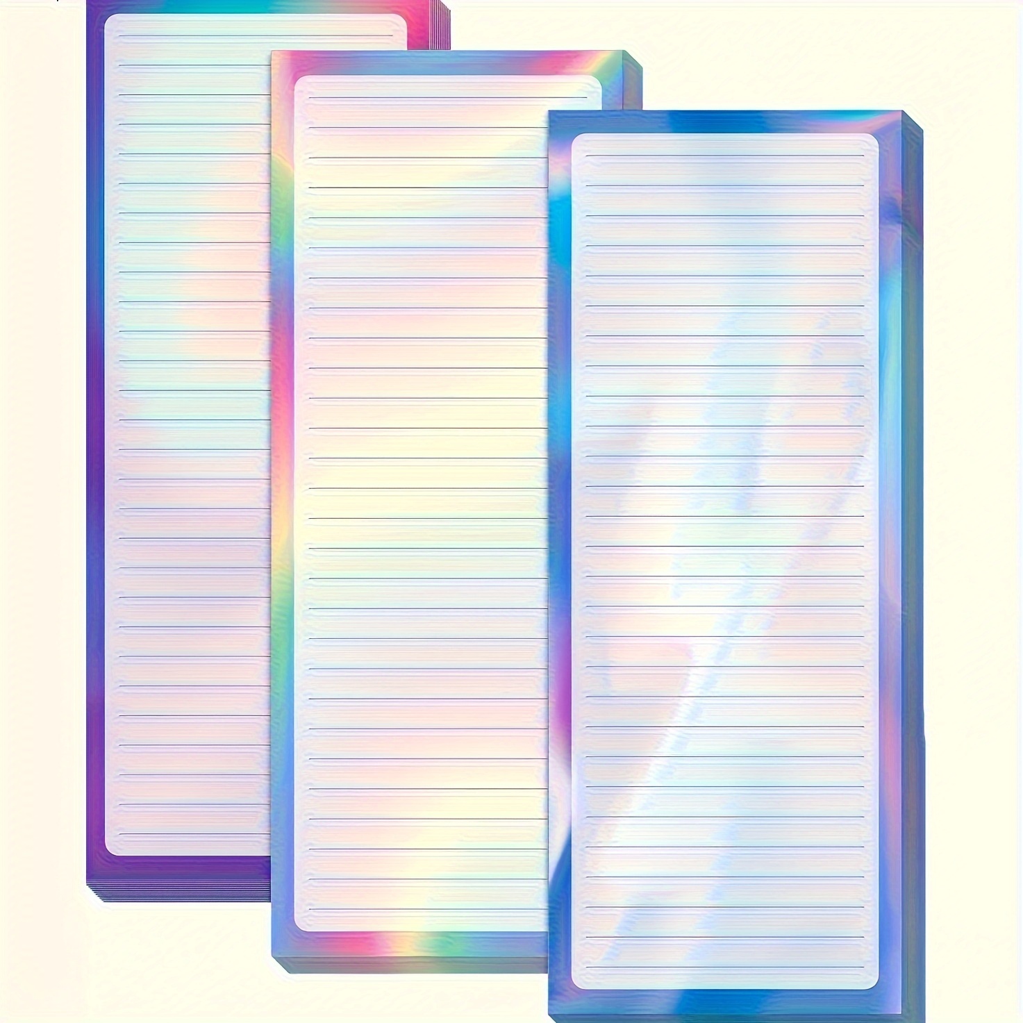 3pack/ Notes, Color Sticky Notes, Horizontal Sticky Notes, Fridge Magnets, Notes (3 Sticky Note Pads 60 Sheets/book, 180 Sheets In Total)