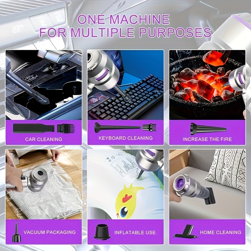 16000pa high 100w brushless motor vacuum cleaner 2000mah 3 handheld car vacuum cleaner air dust remover 4 in 1 portable vacuum suitable for cars and camping Product details 4