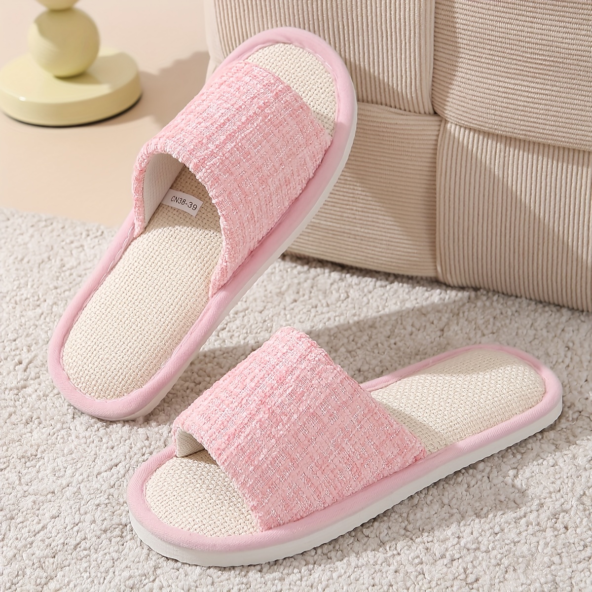dames casual slip on slippers zacht stof ademend warm Temu