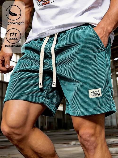 mens corduroy athletic shorts with stretchy elastic waistband corduroy shorts breathable knee length pants suitable for beach hiking commuting training casual wear corduroy shorts for outdoor activities daily use