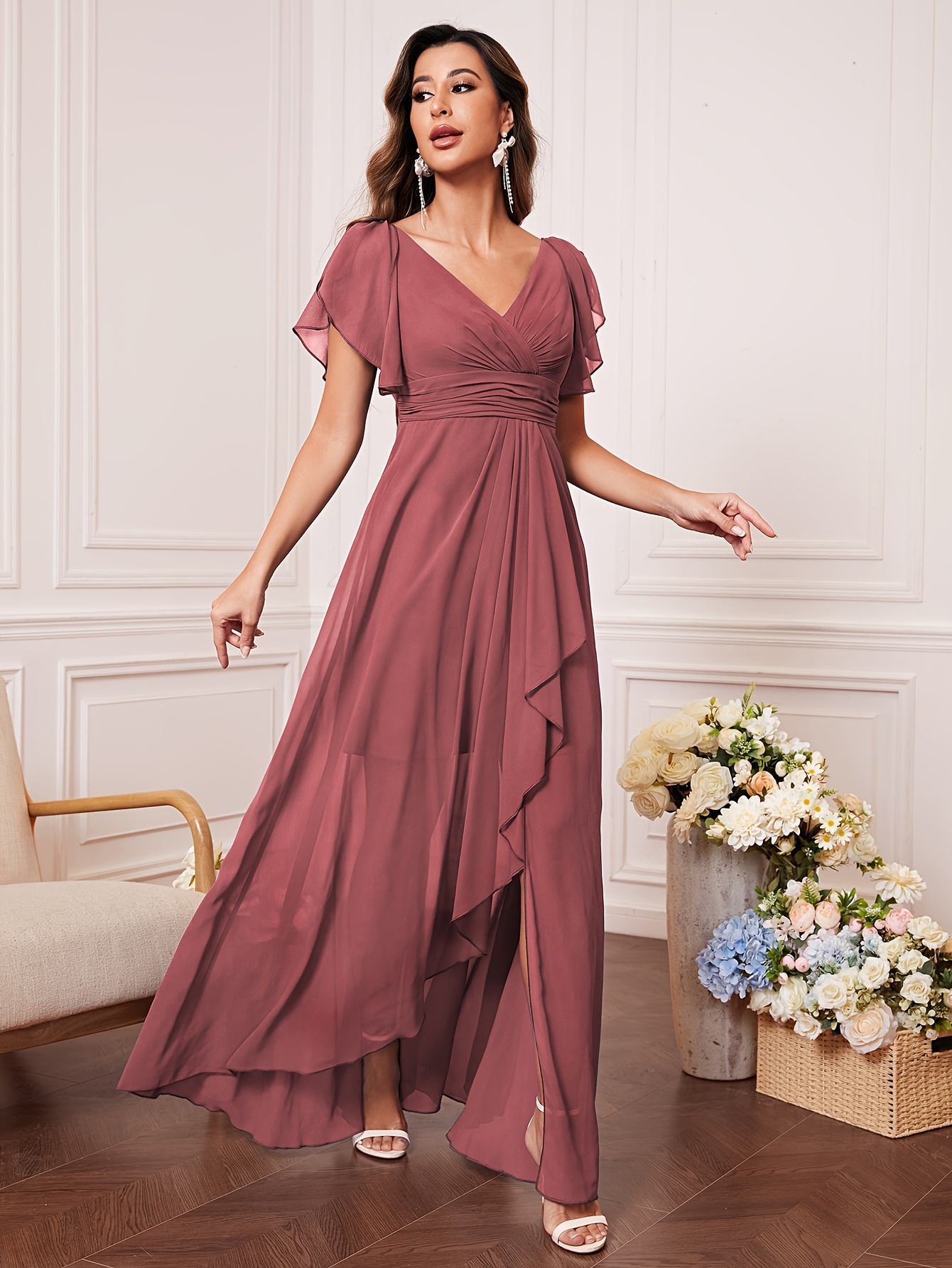 bridesmaid dresses for hot weather Skye Chiffon Floral Print Dress