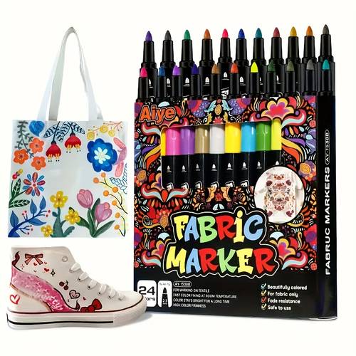12 pack fabric markers ideal for clothing apparel graffiti and crafts use in offices schools craft and more a great gift for birthdays and holidays