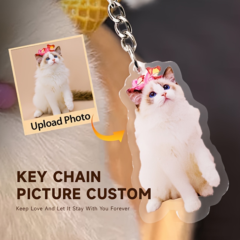 

Personalized Cat Keychain - Pet , For & Backpacks