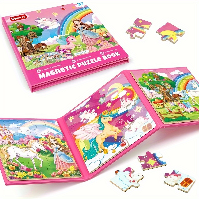 

Synarry Unicorn Princess Fairy Magnetic Puzzles For Toddlers 3-, 20pcs Travel Puzzles For Kids 4-6, Car Airplane Activities Games Toys For 3 4 5 Year Old Girls Birthday Gifts