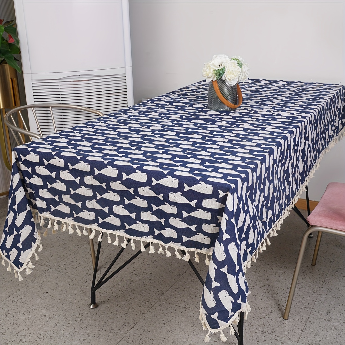 Single Strip Of Linen Printed Tablecloth
