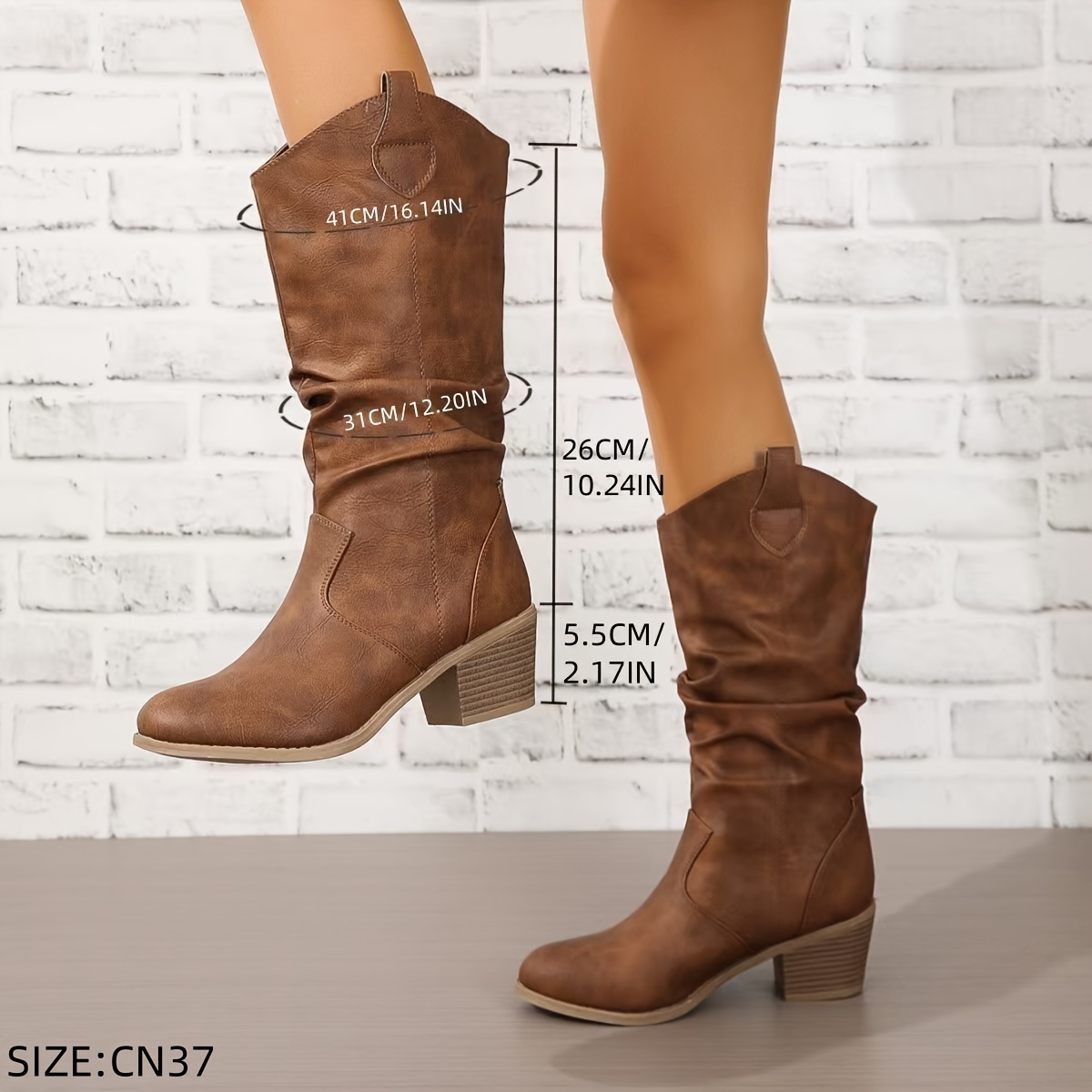 Cowboy Style Slip-On Women Boots for Casual Wear