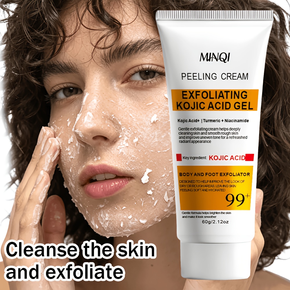 Image of 99+ Kojic Acid & Turmeric & Nicamide Exfoliating Gel Suitable For Types, Physical Formula With Kojic Acid Complex For, Turmeric For Tone & Nicamide For Spot, Pore Purifying Gel For Glow