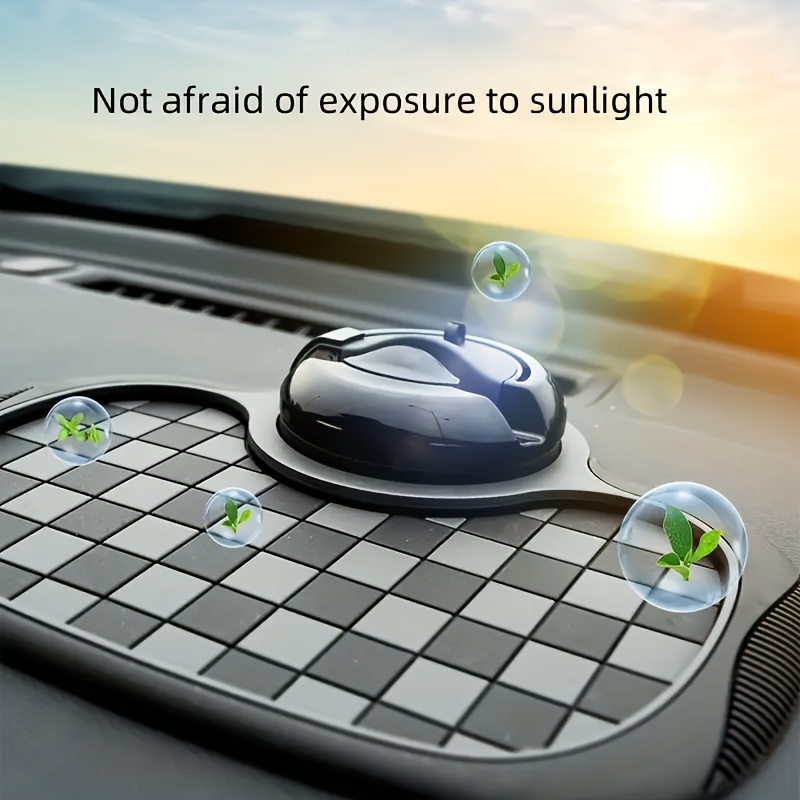 Multifunctional Non-Slip Car Dashboard Cushion with Rotating Phone Holder and Large Storage, Heat-Resistant Silicone, Multiple Black Color O