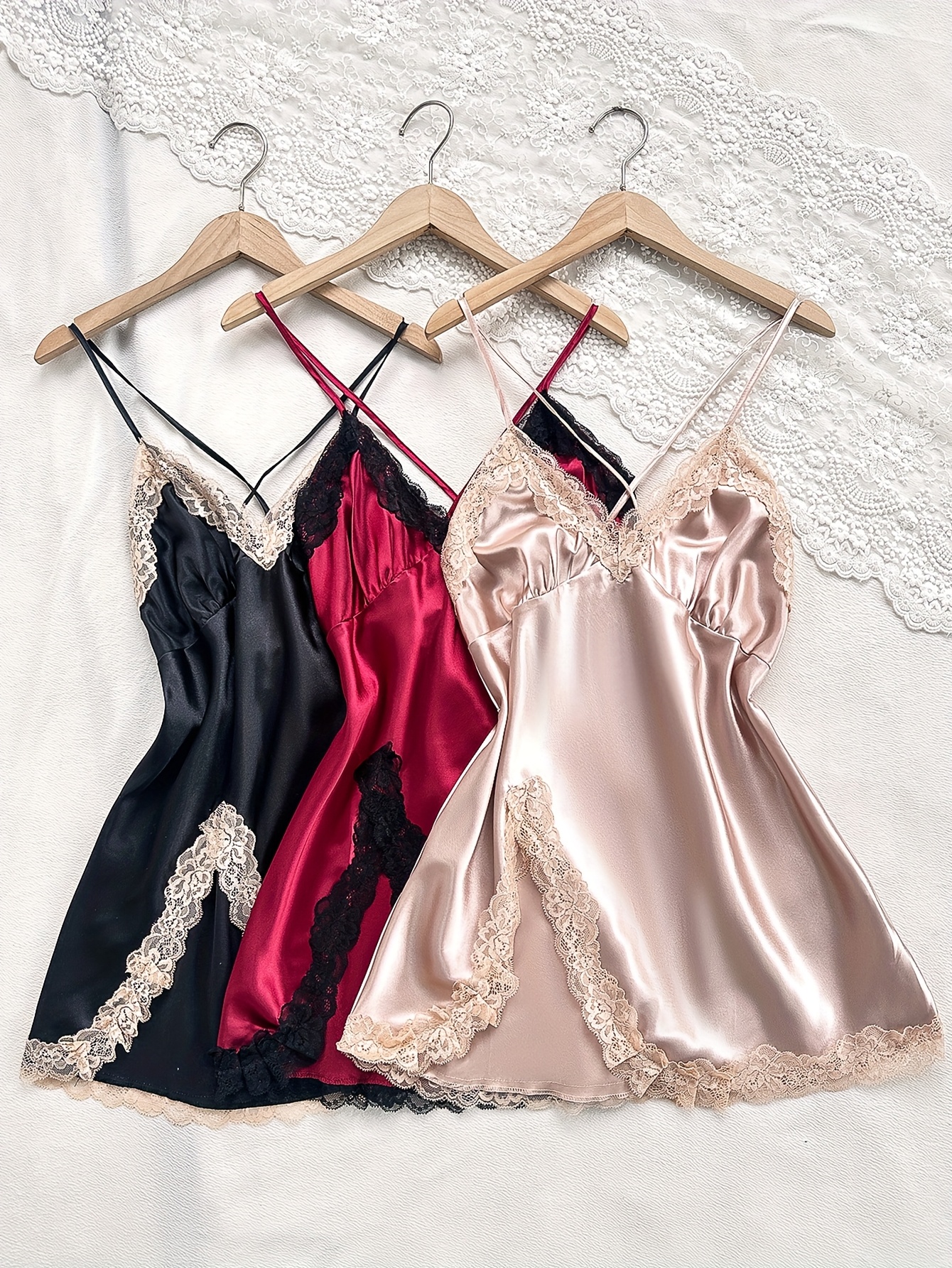 chinese dress ladies White Lace Nightgown Set – Slip Dress & Sheer Robe – Princess Aesthetic Outfit White / M main image 0