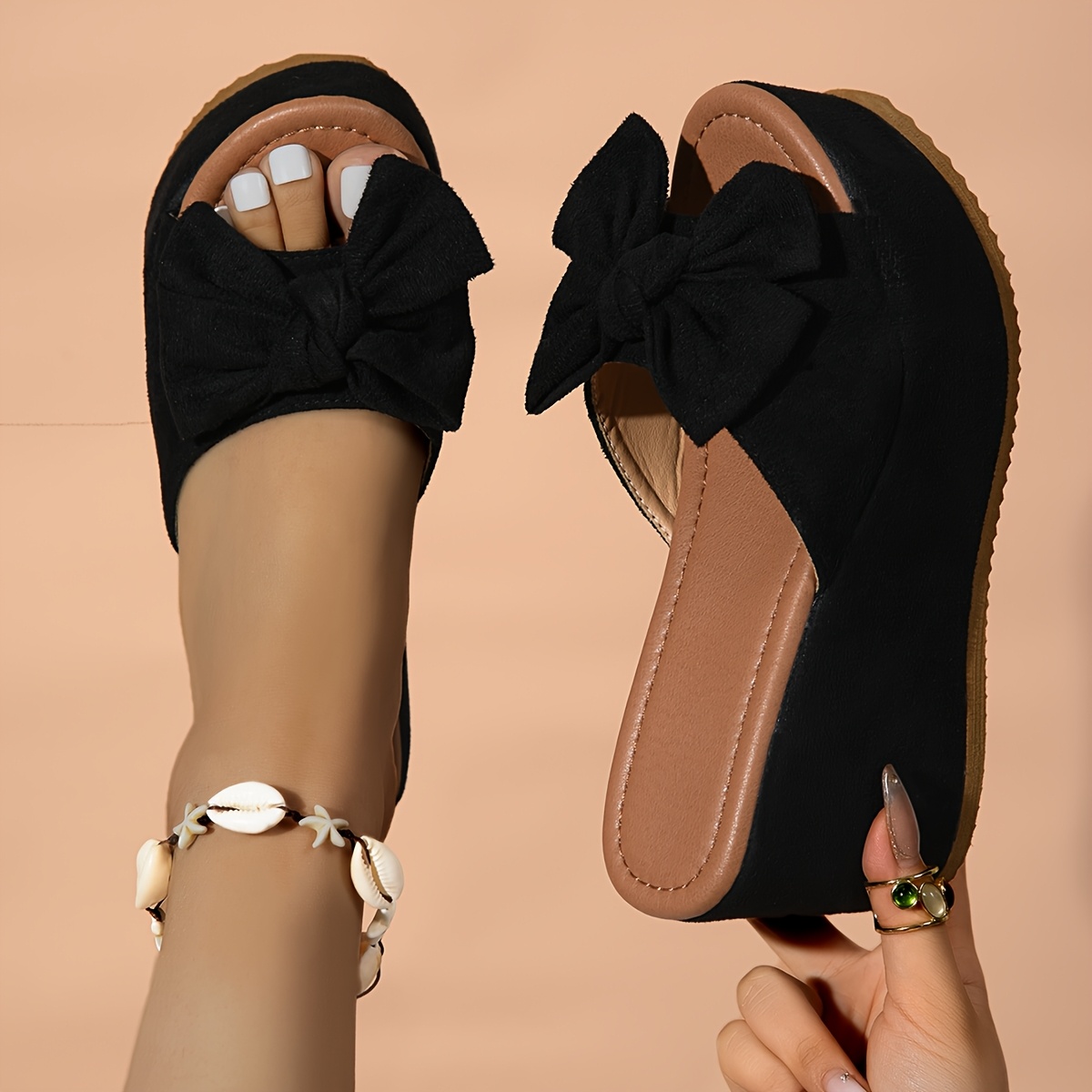 TEMU Sandalias de plataforma tipo chancla con vintage para mujer - gruesa de EVA, forro de PU, parte superior de tela transpirable, diseño de punta