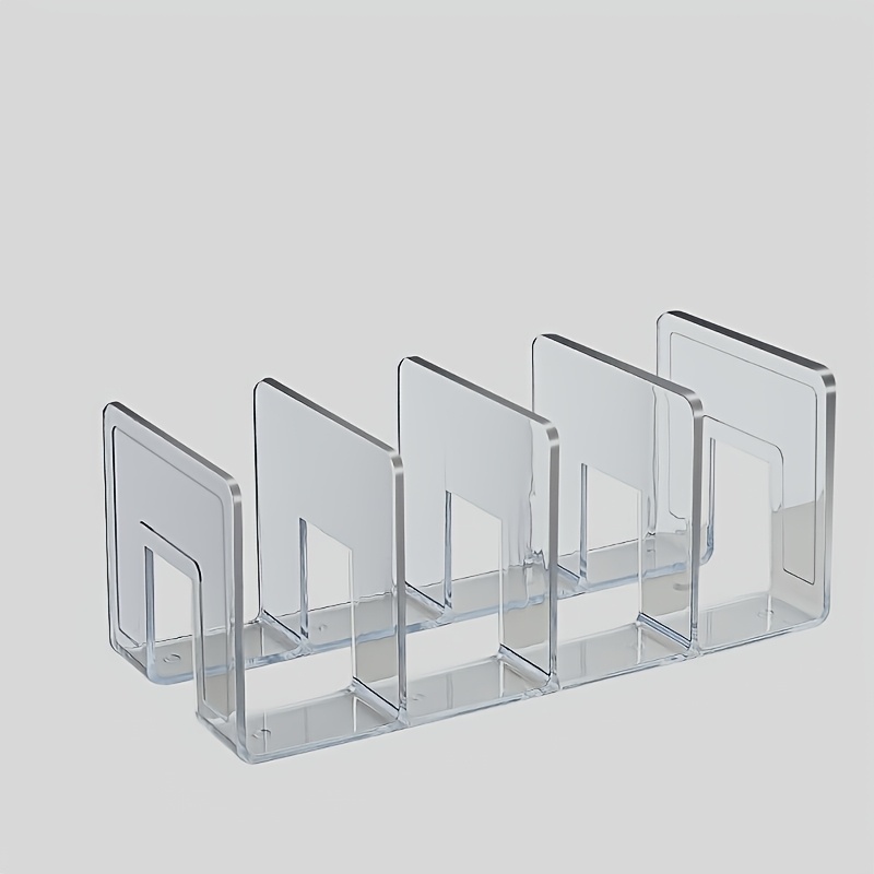 TEMU 1pc 4-section Children's Shoe Rack, Acrylic Transparent Exquisite Shoe Organizer, Kids' Shoe Storage Shelf With Baffles, Shelf Dividers