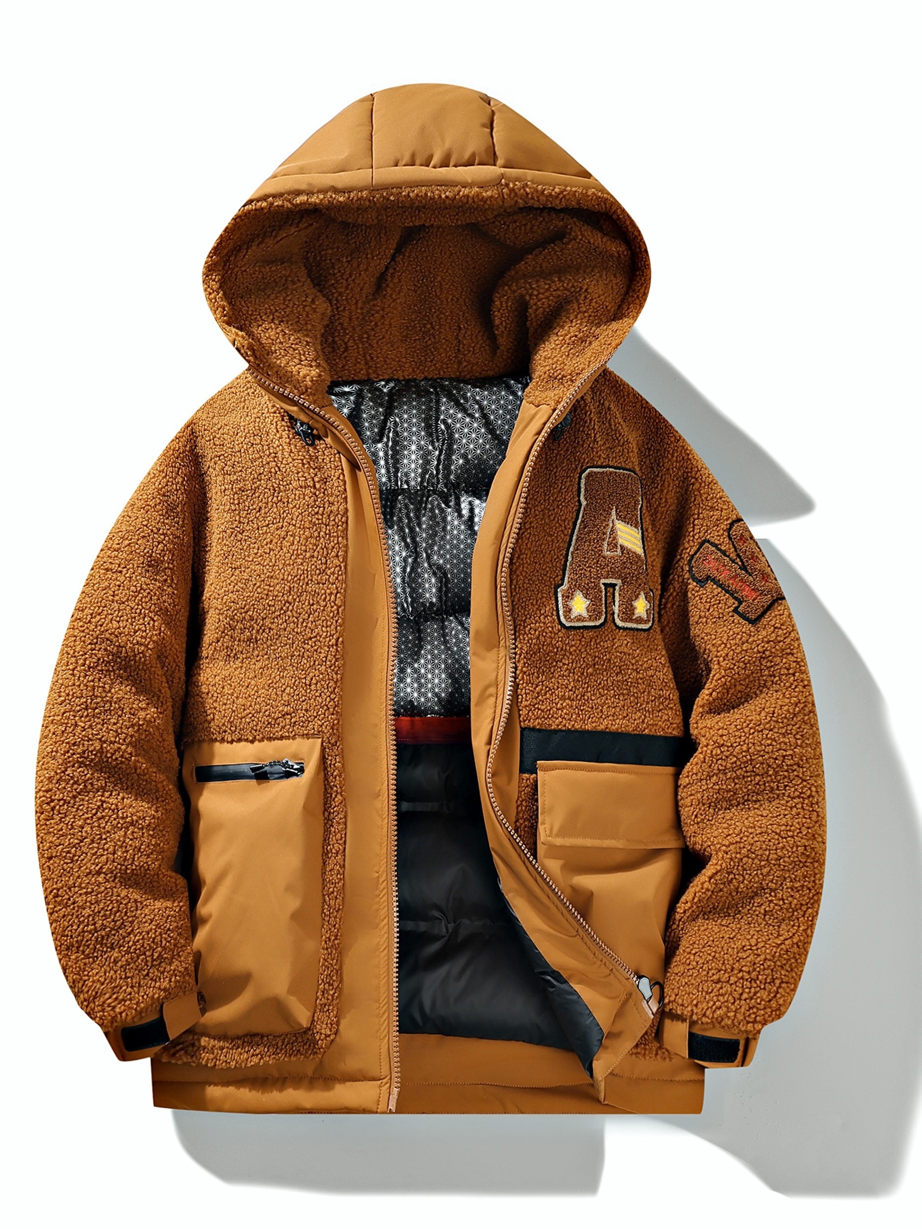 Men's Plus Size Thick Padded Hooded Jacket