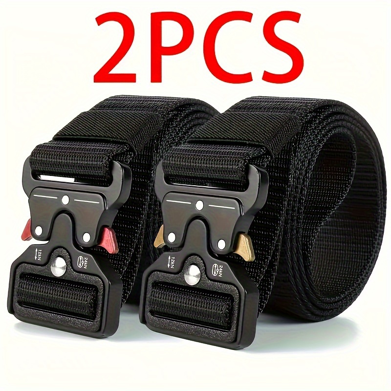 

2pcs Tactical Belts - , Multi-functional For Outdoor & Casual Wear, Braided Design