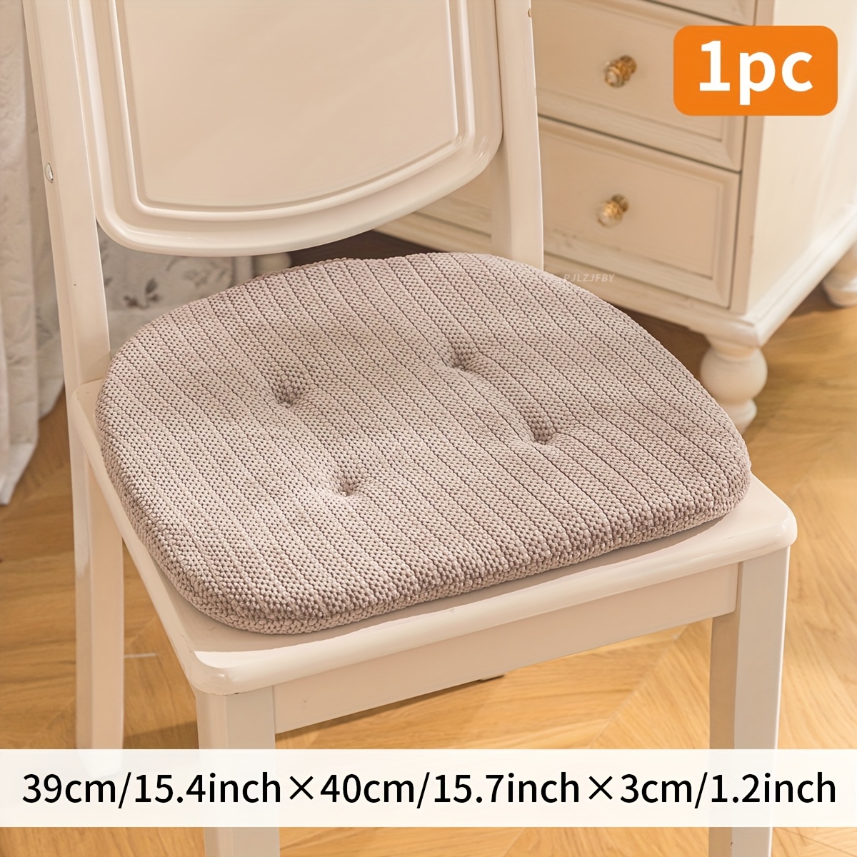 TEMU 1pc Chenille Fabric Cushion, Reinforced Stitching , Suitable For Dining Chairs, Office Chairs, And Other Settings, Thick Sponge Filling, With