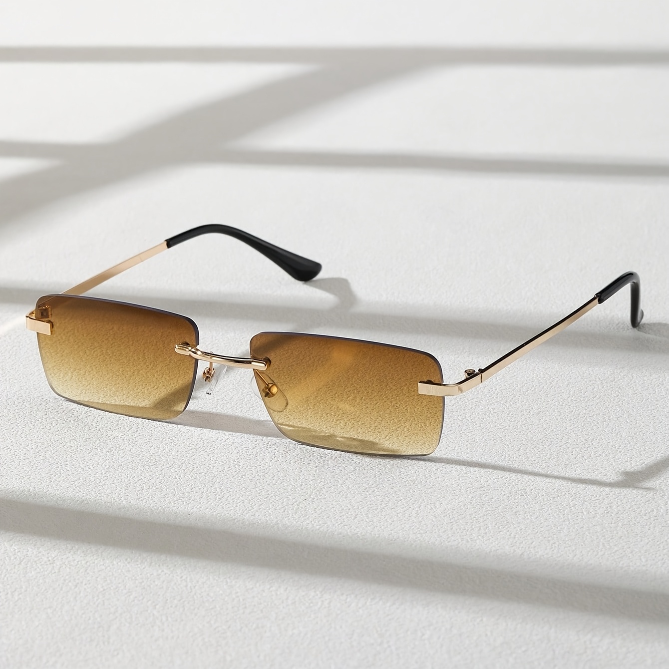 Image of 1 Pair Women's/men's Retro Unframed Chic Metal Fashion Glasses Suitable For Daily And Office Wear, , Outdoor Leisure Activities, Beach Party, Camping, Hiking, Street Photography