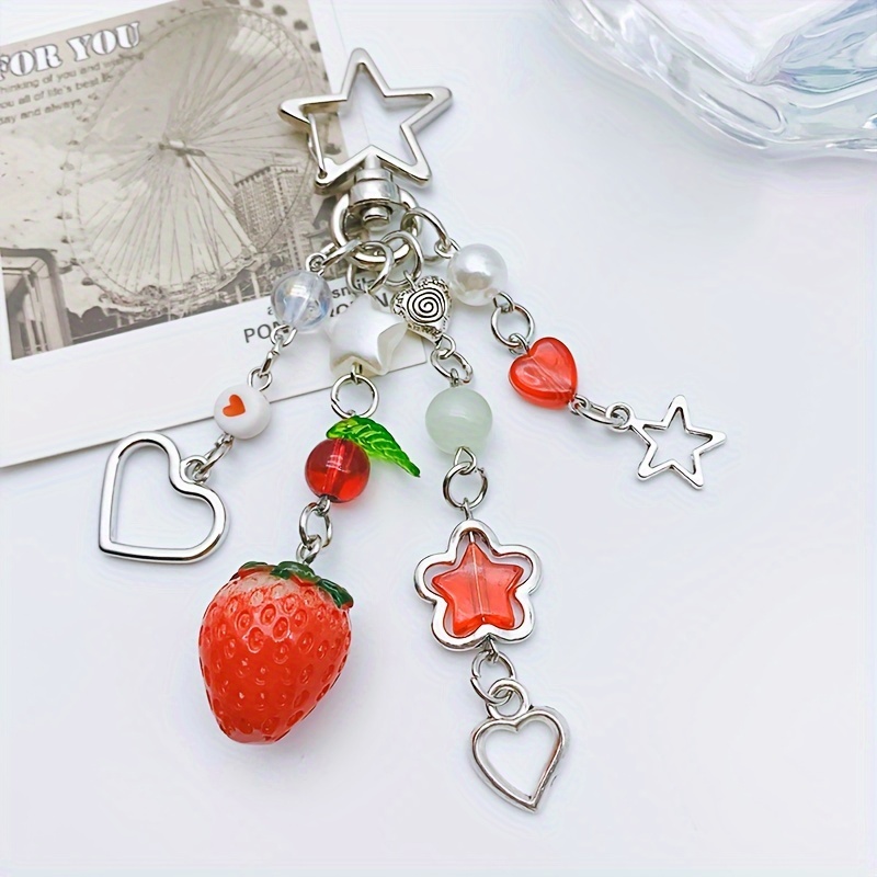 TEMU 1pc Bead Keychain - Delicacy, Unique - A Accessory To