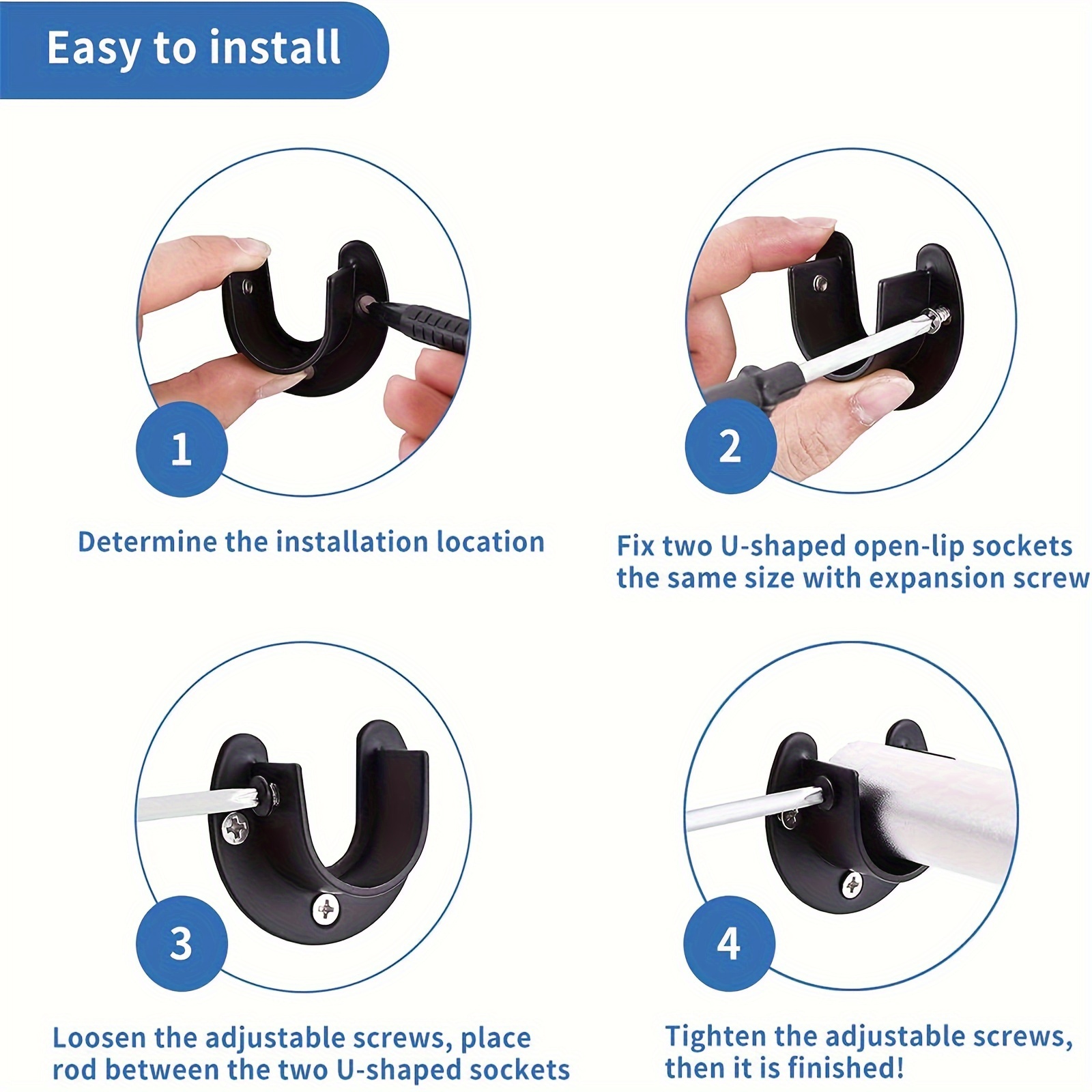 Stainless Steel Clothes Rod Holder Hanging Clothes Rod Temu