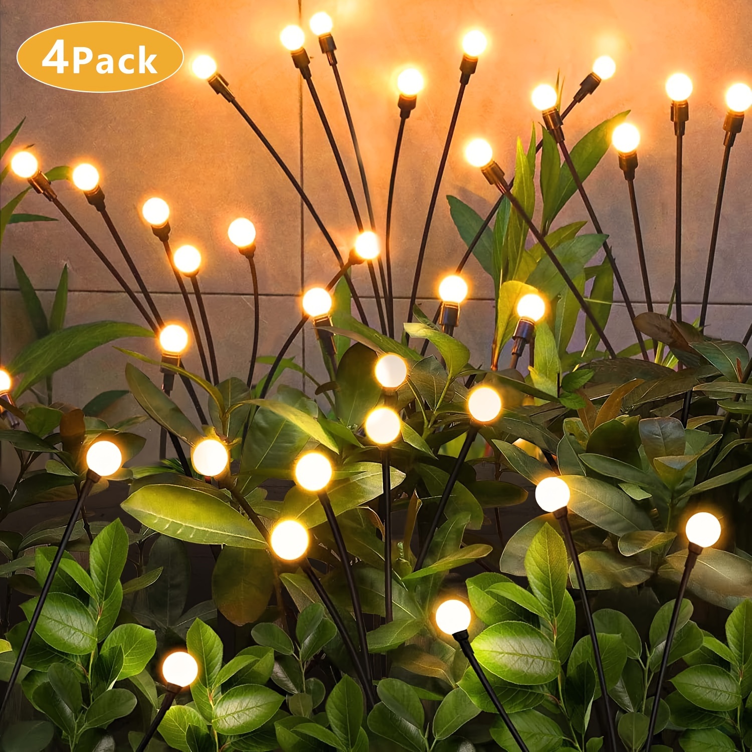 

6-pack 6-head And 4-pack 8-head Solar Garden Lights, Solar Firefly Lights, Starburst Swing Lights, Channels Lawn Outdoor Waterproof Ip44 Decoration, Women's Day Gardening Gift