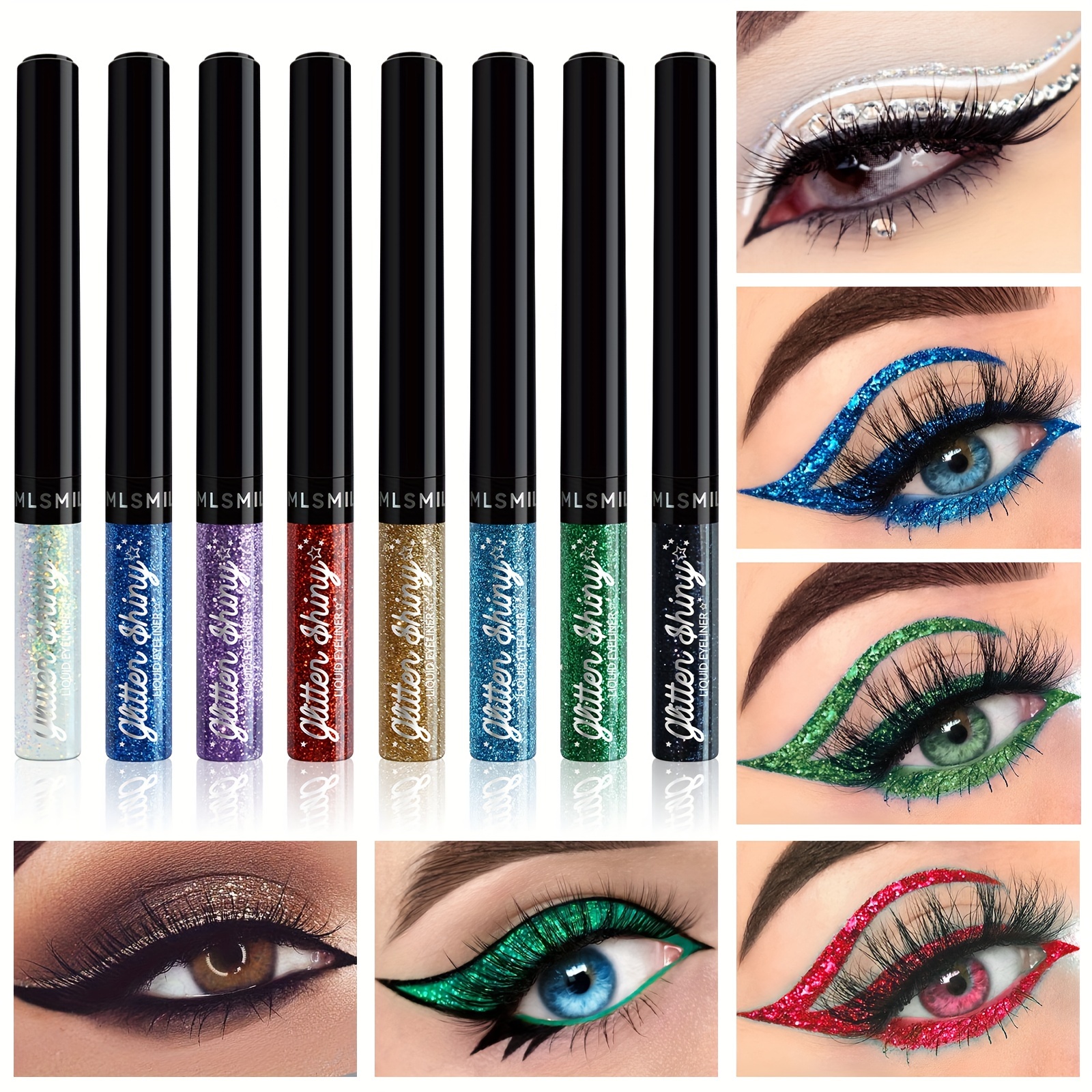 

Glitter Liquid Eyeliner, Colorful Pearlescent Sparkle Eye Shadow, Waterproof Long-lasting Eyeliner Pens, High-gloss Eye Makeup With Fine Tip Applicator